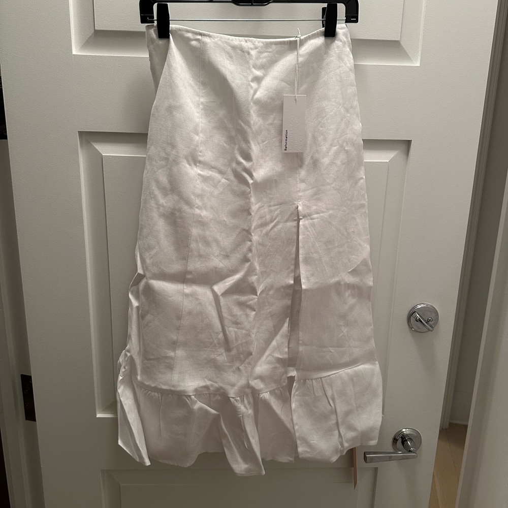 Reformation White Maxi Skirt